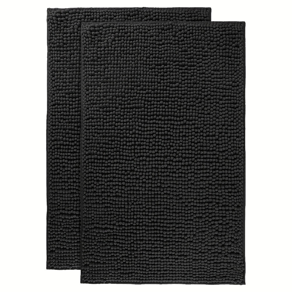 Chenille Bath Rug Extra Thick Soft Absorbent Non-Slip Bathroom Mat Machine Washable, Multiple Sizes & Colors