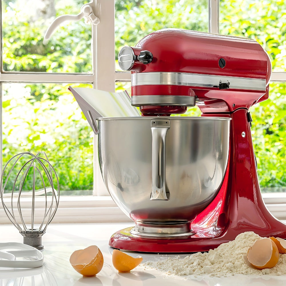 Stand Mixer Pouring Chute Stainless Steel ¨C Dishwasher Safe Pouring Shield for KitchenAid Tilt-Head & Bowl-Lift Models, 1-Pack or 2-Pack Baking Accessory, Durable & Splash-Proof