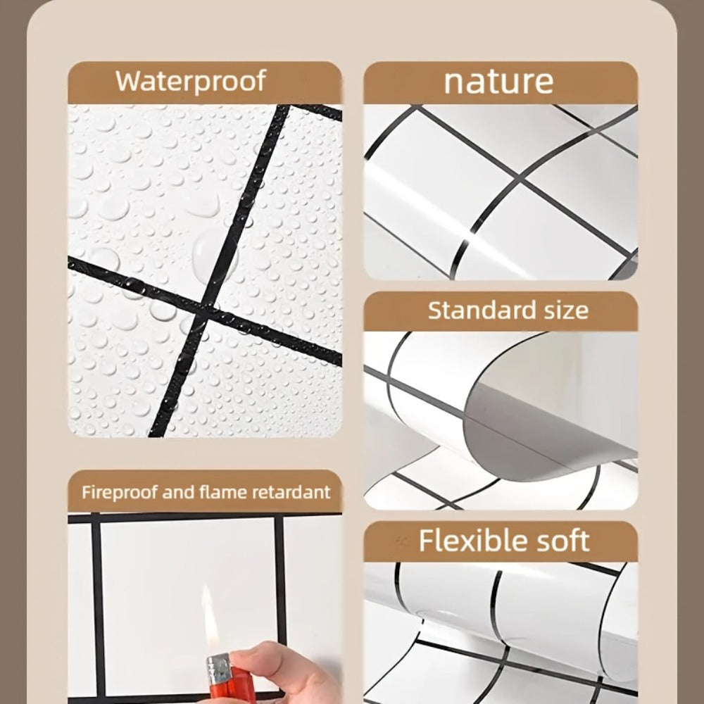 Marble Pattern Wall Stickers Vinyl Decals Oversized Glam Style Self Adhesive High Gloss Removable Wallpaper for Kitchen Bathroom Living Room Office Home Decor 20 40 Pieces Multiple Colors