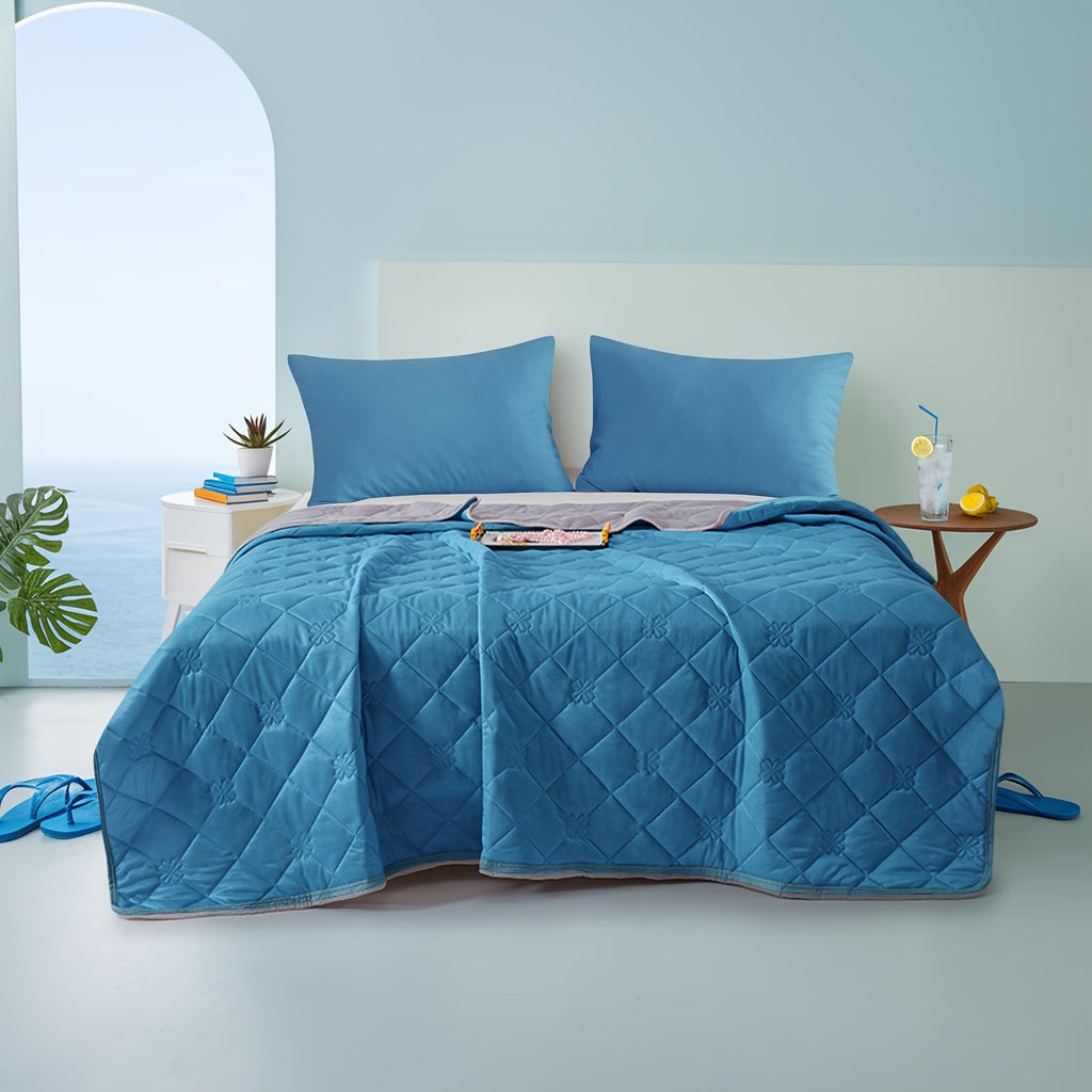 Ultrasonic Embossed Cooling Blanket ¨C 100% Polyester Summer Throw, Breathable Lightweight for Hot Sleepers, Machine Washable, 6 Colors