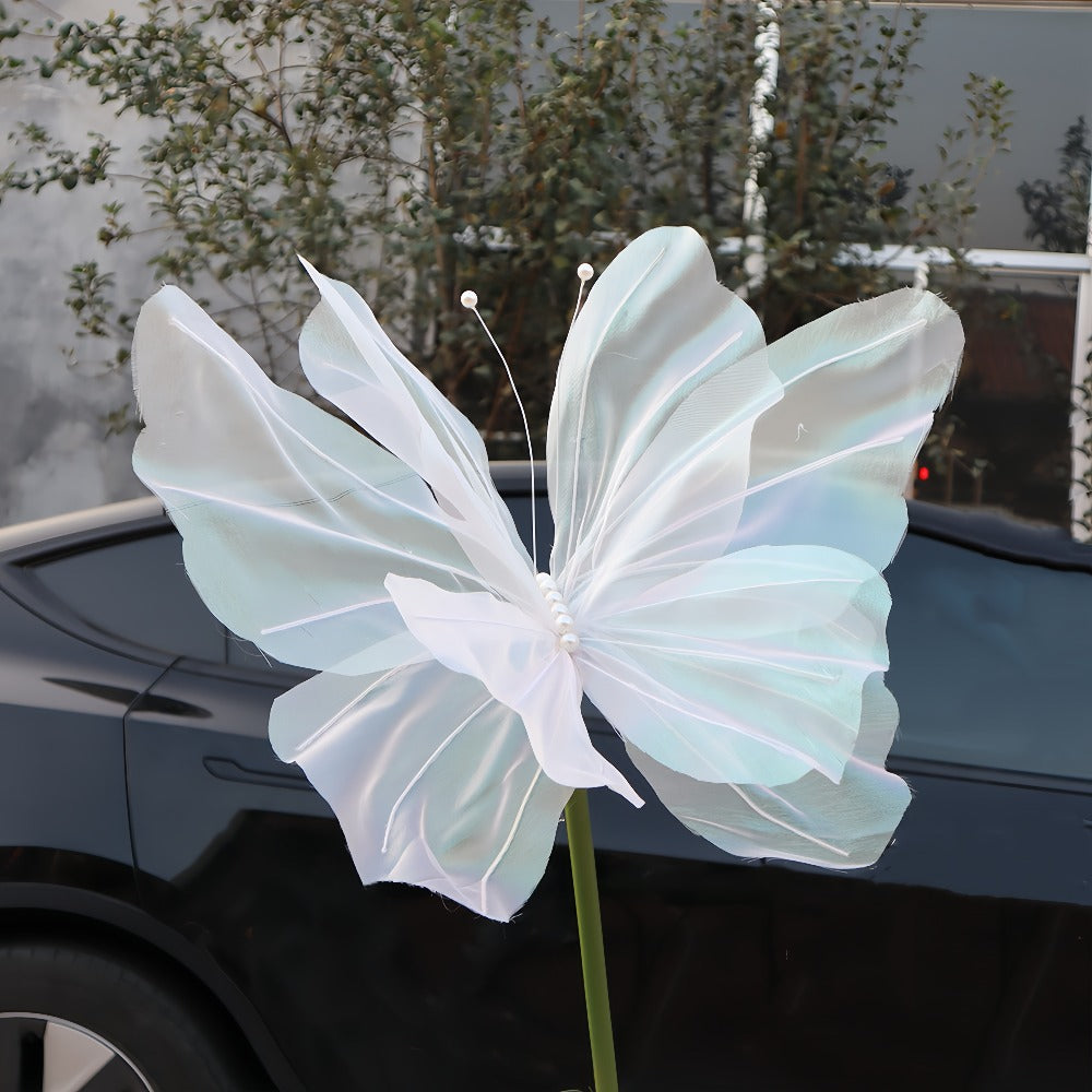 3D Artificial Butterfly Decorations 2pcs ¨C Realistic Featherless Fake Butterflies for Wedding, Home, Garden & Party Decor | No Electricity Required | All-Season Indoor Outdoor Holiday Accent
