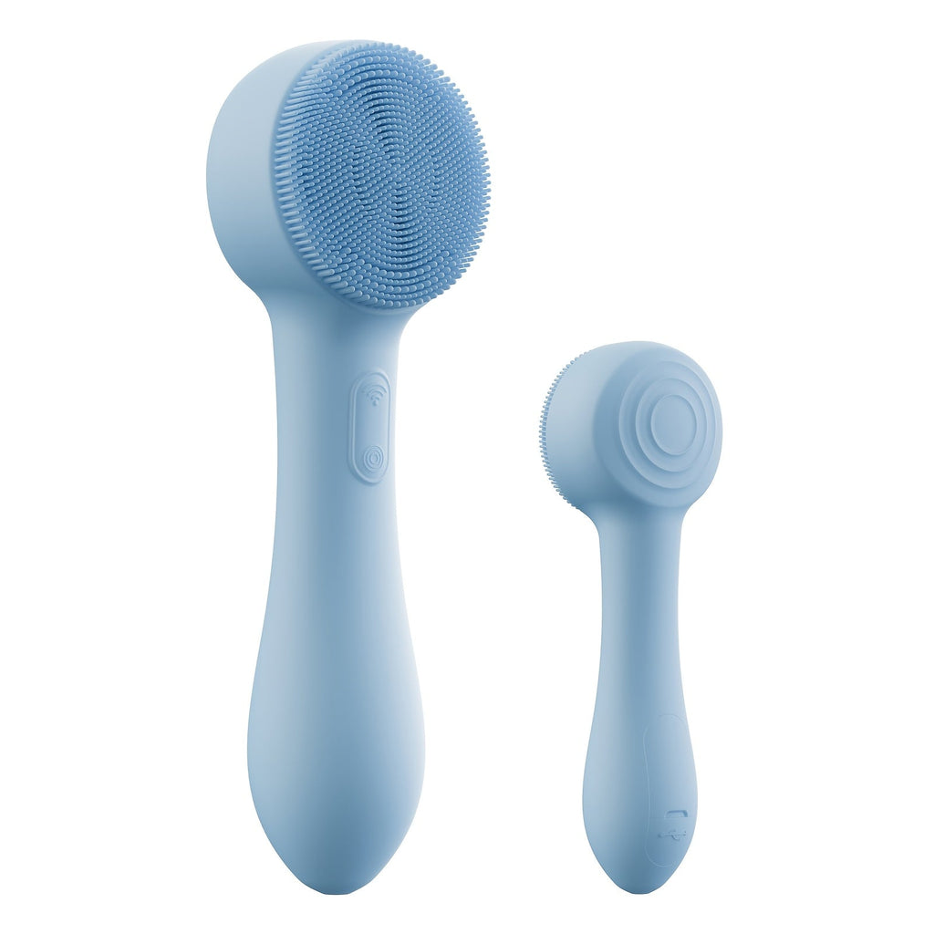 Silicone Facial Cleansing Brush Electric Face Scrubber 12000 Vibrations IPX7 Waterproof USB Rechargeable Heat Massage Deep Pore Cleansing Exfoliator for Sensitive Skin Blue Black Rose Red Pink