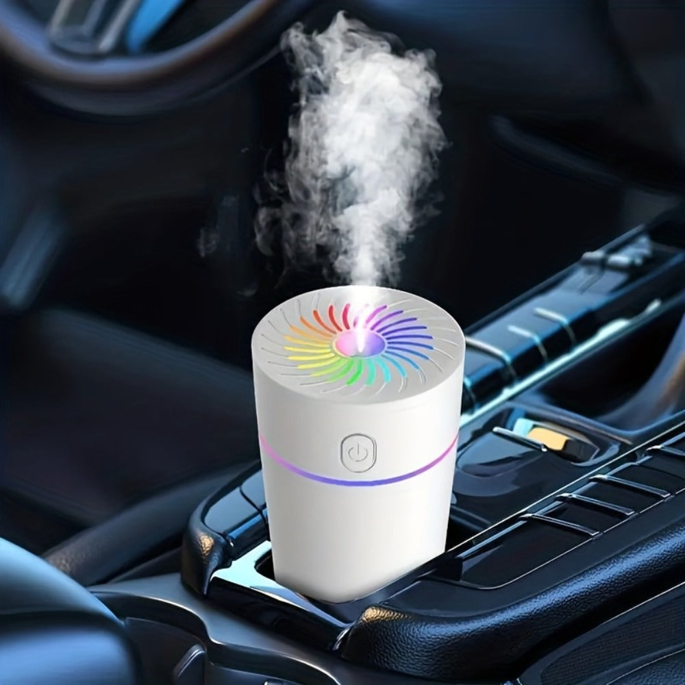 USB Cool Mist Humidifier with Color-Changing Night Light, Portable Desktop Car Aromatherapy Humidifier Nano Fine Mist Facial Steamer, Filter-Free Continuous Intermittent Atomization for Bedroom Office Travel