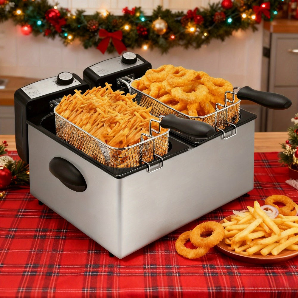 Deep Fryer 1500W Electric ¨C Non-Stick Stainless Steel Frying Pot with Adjustable Temperature Control & Frying Basket, 1.5L / 2.5L / 3L / 5L / 6L Capacity for Home Kitchen