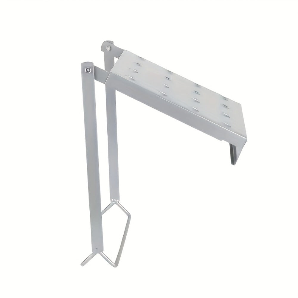 Ladder Platform Scaffold Board 400 lb Heavy Duty Non-Slip Work Tray Retractable Workstation Tool Tray Attachment for Extension Ladders Easy Install Silver