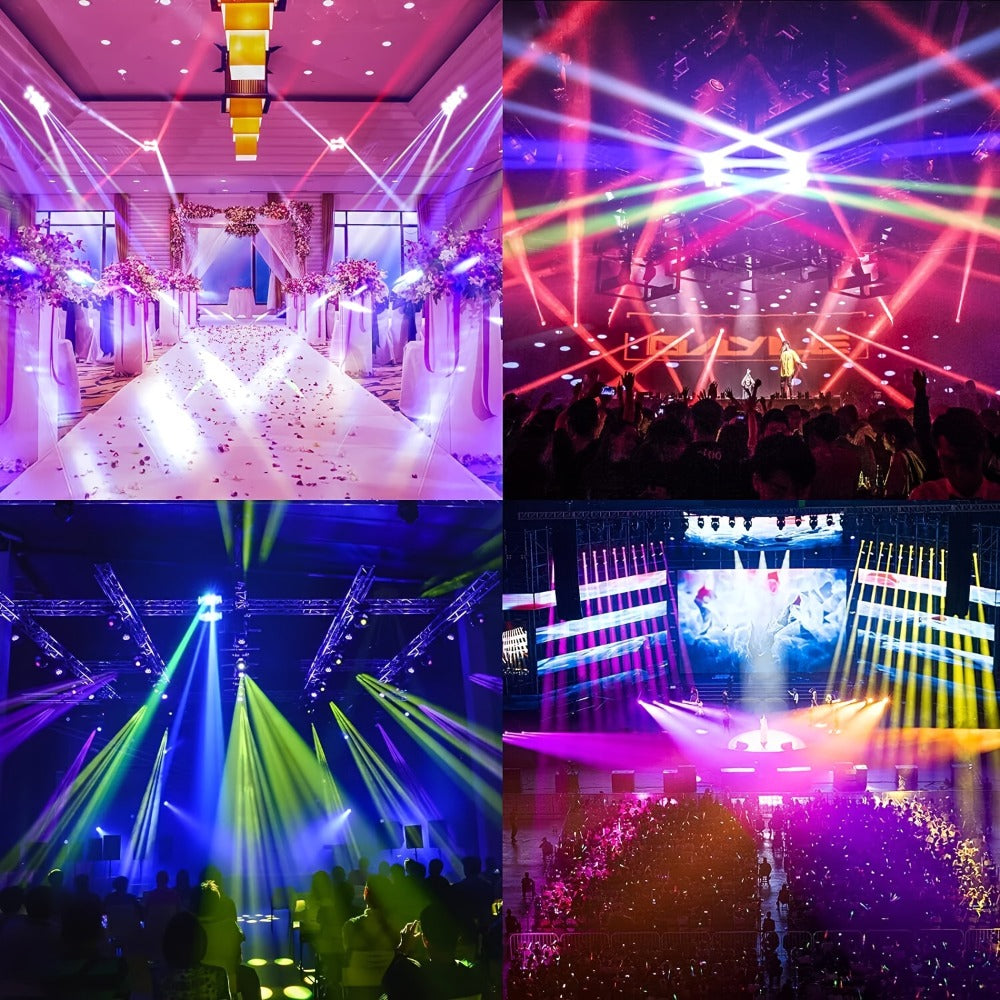 LED Spider Moving Head Stage Light 8x3W DJ Disco Party Light Sound Activated DMX-512 Control Beam Shaking Head Spider Lamp for Club Bar Wedding Carnival Festival Live Show