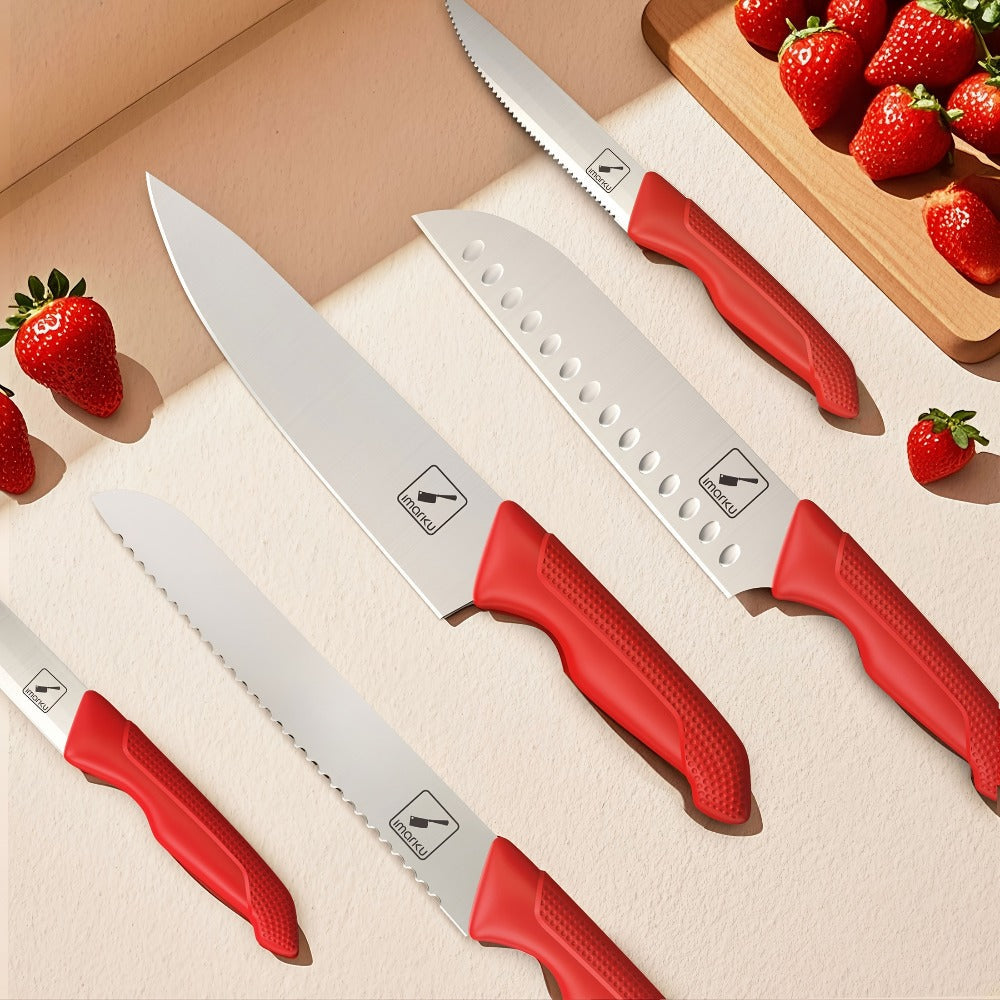 Kitchen Knife Set with Block 14pcs ¨C Japanese 420 Stainless Steel, Built-in Sharpener, Non-Slip Ergonomic Handle, Dishwasher Safe ¨C Professional Chef Knife Set for Home & Restaurant