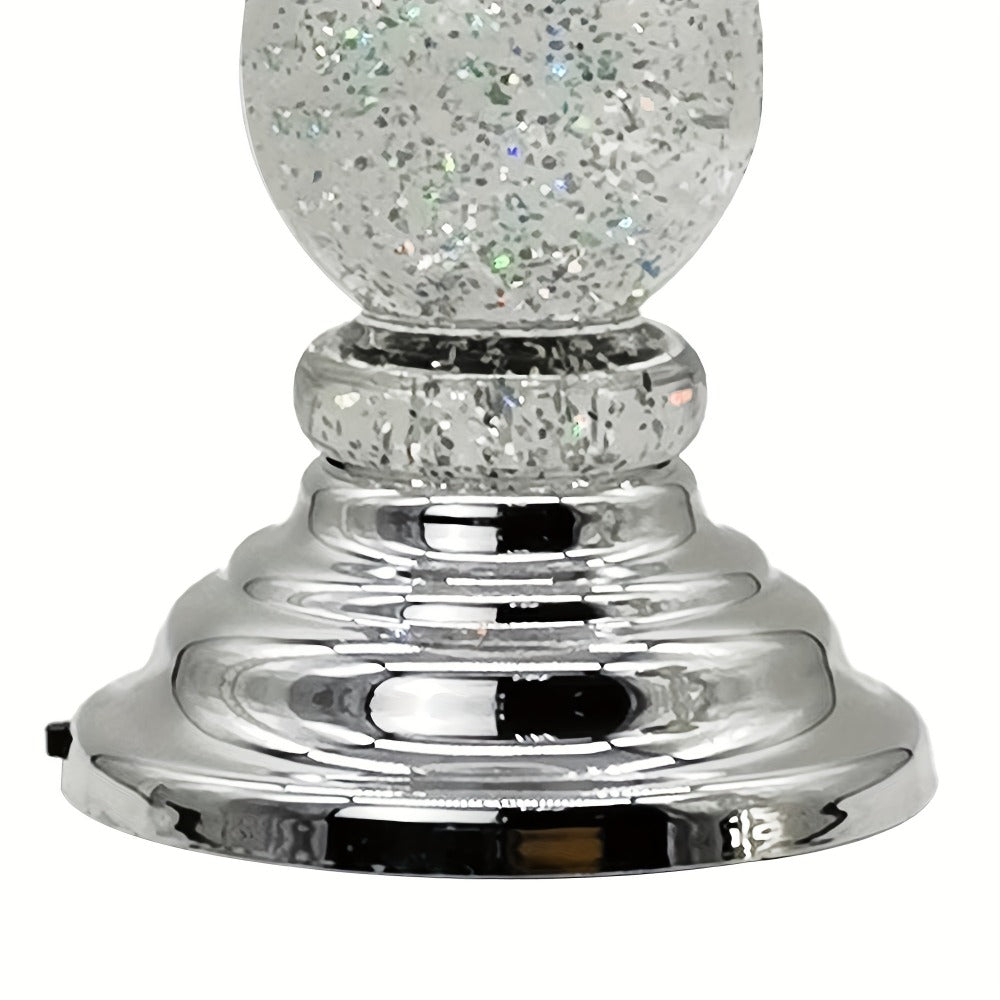 LED Swirling Candle Holder with On/Off Switch ¨C Polished Acrylic Pedestal Base Fits 3-Wick Candles Up to 4 Inch Silver Gold Centerpiece for Home Decor Wedding Table Holiday Christmas Gift