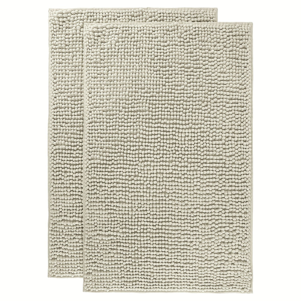 Chenille Bath Rug Extra Thick Soft Absorbent Non-Slip Bathroom Mat Machine Washable, Multiple Sizes & Colors