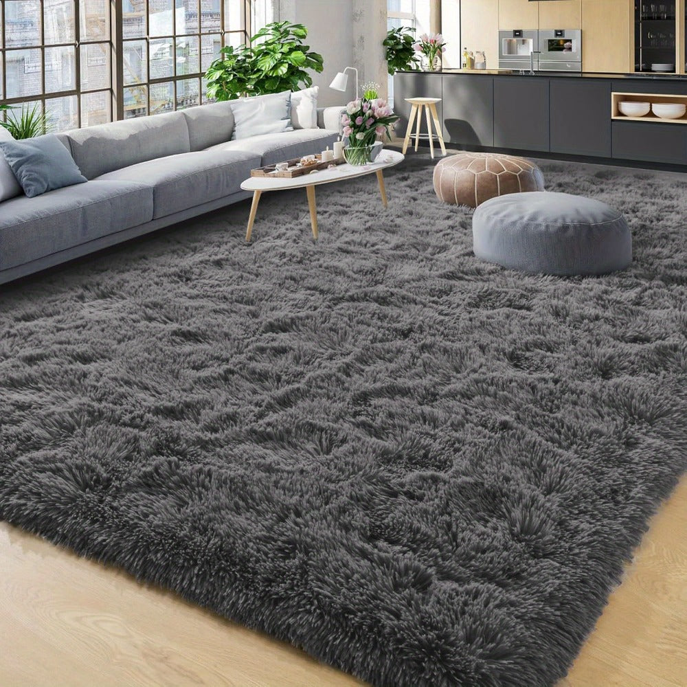 Fluffy Area Rug 6x9 - Super Soft Plush Shag Rug for Living Room & Bedroom, Non-Slip Machine Washable Floor Rug | Tie Dye Modern Home Decor Carpet, Large Fuzzy Rug for Room Decor