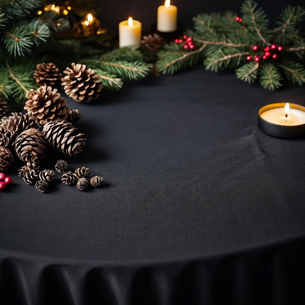 120 Inch Round Tablecloth Bulk Pack ¨C Wrinkle-Free Table Cover for Wedding, Party, Christmas & Halloween, Black or White (6/12/18 Pack)