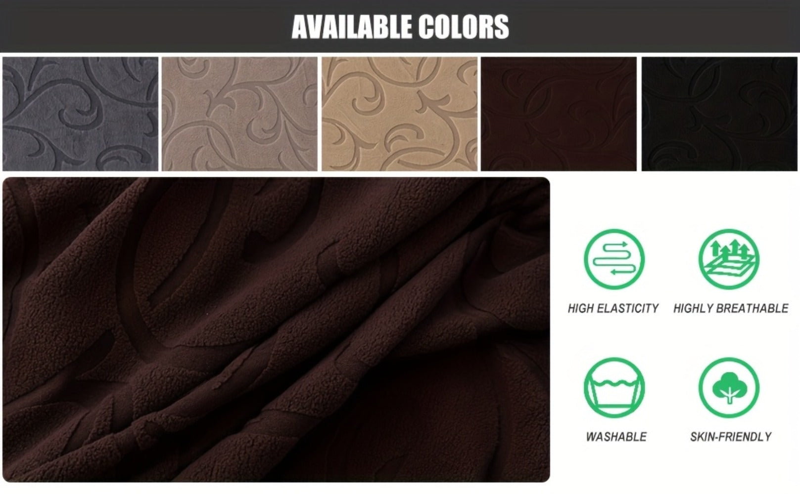 Recliner Chair Cover High Elasticity Stretch Swirl Pattern Slipcover Dust Scratch Resistant Washable Pet Friendly Fits Single Seater Sofa Massage Chair Living Room Furniture Protector