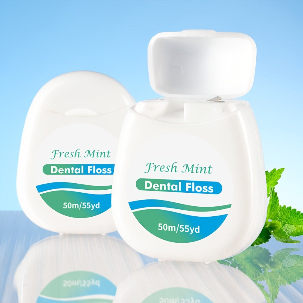 Dental Floss Picks 6pcs Mint Flavor - Plaque Remover Interdental Cleaner Oral Care Floss Sticks Fine Thread Teeth Cleaning Tool Intertooth Flossers