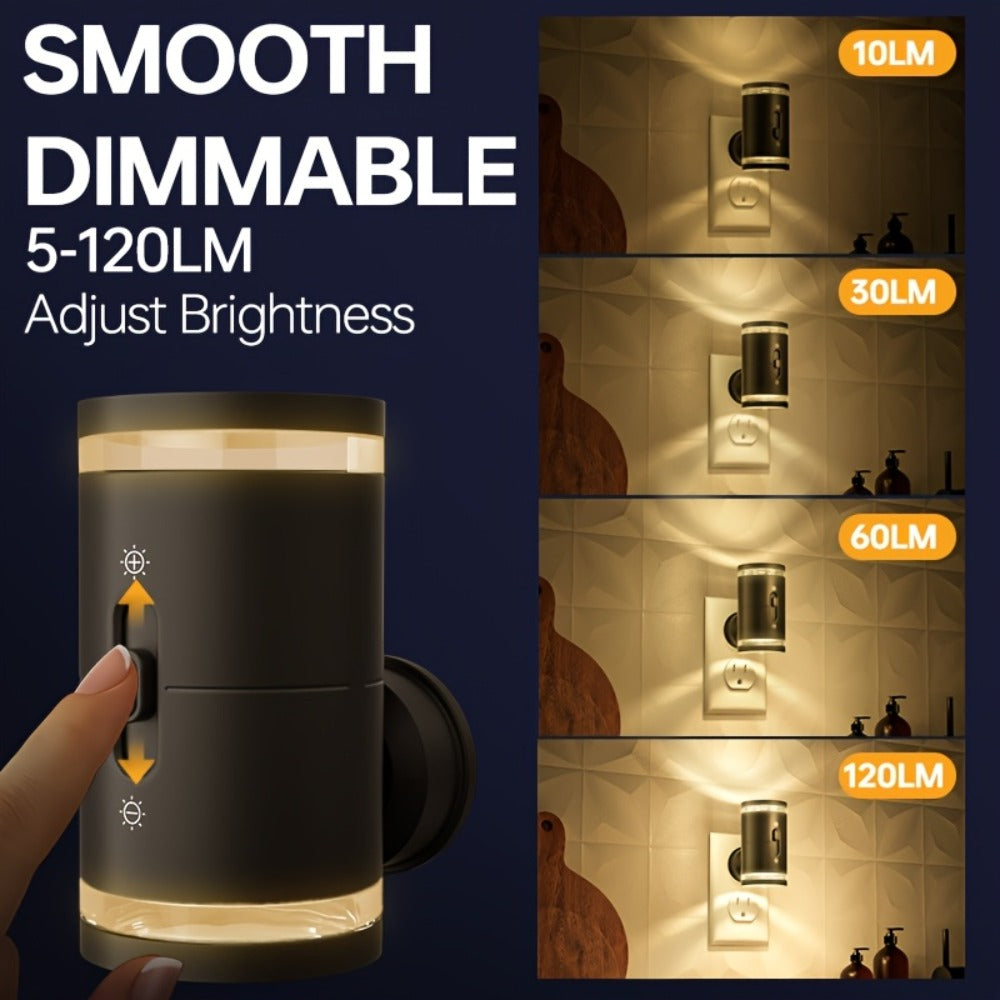 LED Night Light Plug In Dusk to Dawn Sensor ¨C 5-120LM Adjustable Brightness, 3 Color Temperatures, Modern Plug-In Night Lights for Hallway, Bedroom, Staircase, Bathroom & Toddler Room, 2 or 4 Pack