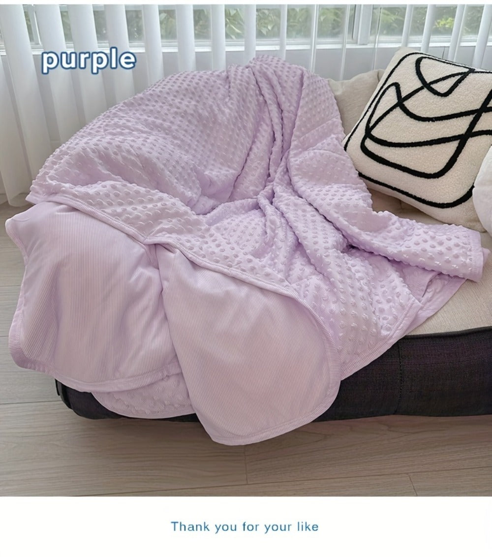 Cooling Blanket for Summer ¨C Breathable Lightweight Throw with Soundwave Embossed Striped Design, 100% Polyester Machine Washable Blanket & Shawl for Bed, Sofa & Travel (Multiple Colors & Sizes)
