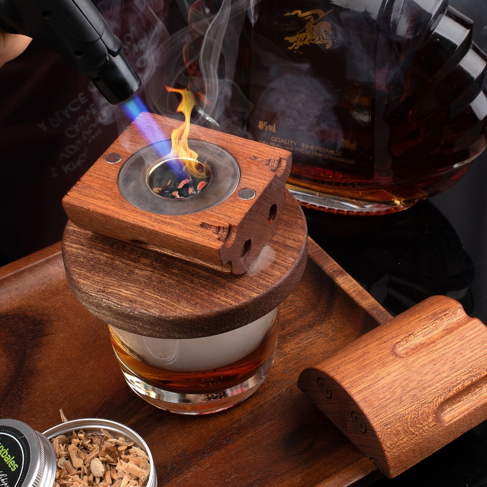 Whiskey Smoker Kit with 4 Wood Chip Flavors & Filters ¨C Cocktail Smoker Set, Whiskey Gifts for Men, Dad, Birthday, Father's Day, Christmas (No Butane)