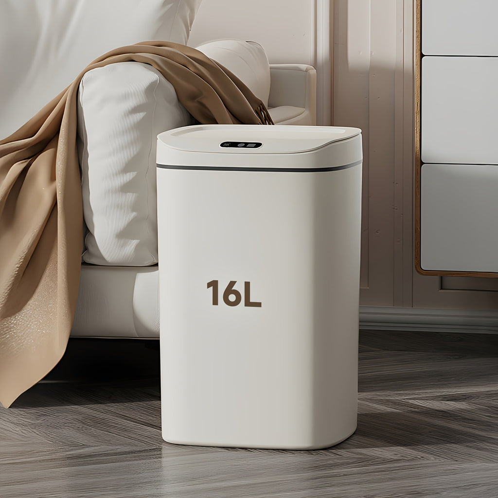 Motion Sensor Trash Can Touchless ¨C Smart Hands-Free Trash Bin with Sealing Lid & Odor-Blocking Technology, Trash Bag Fixing Ring, Easy Clean Durable Design for Kitchen, Office & Bathroom