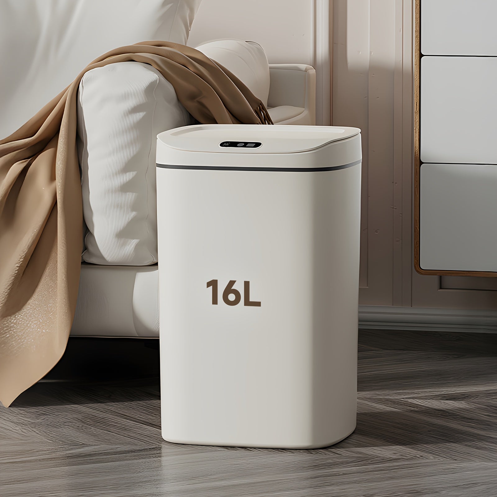 Motion Sensor Trash Can Touchless ¨C Smart Hands-Free Trash Bin with Sealing Lid & Odor-Blocking Technology, Trash Bag Fixing Ring, Easy Clean Durable Design for Kitchen, Office & Bathroom