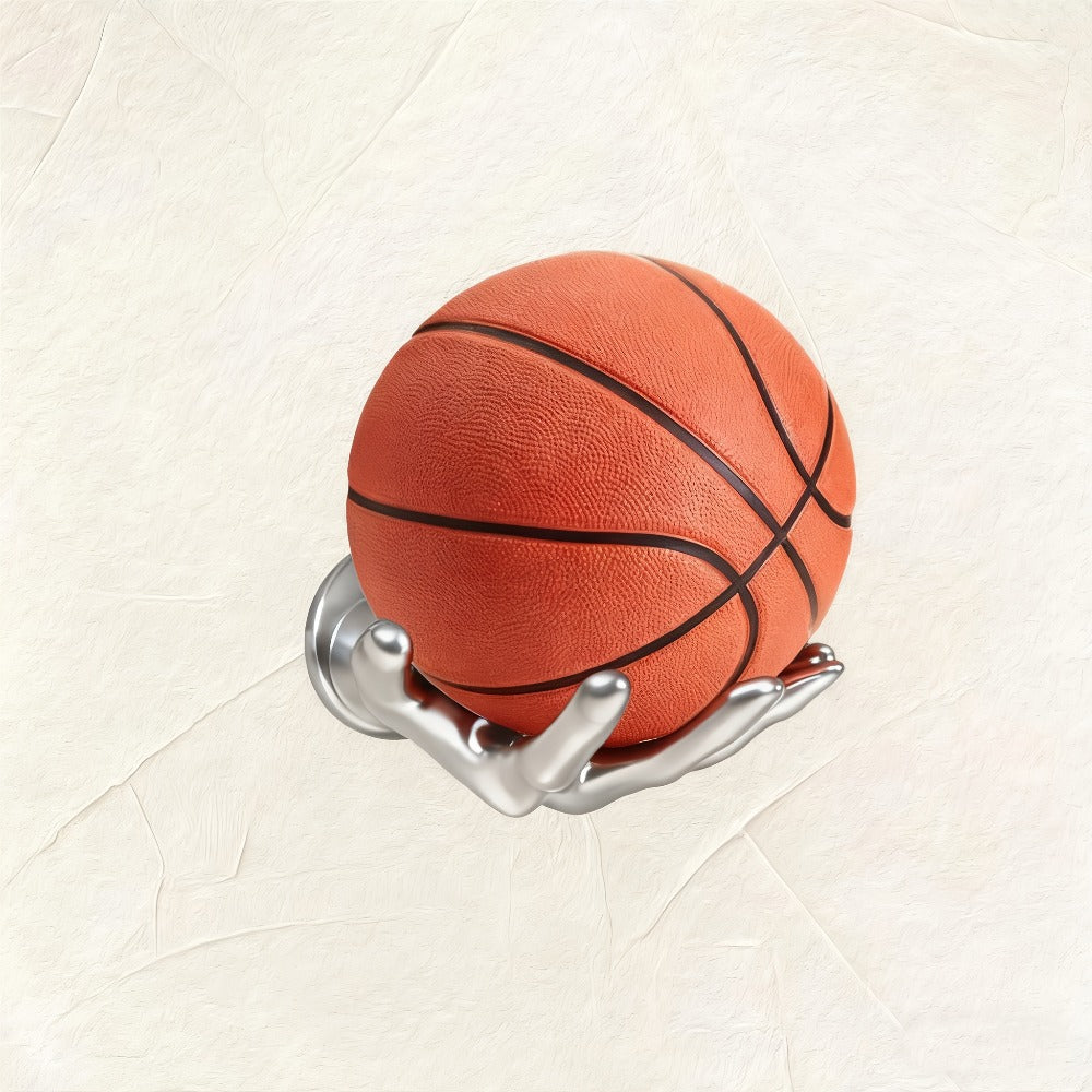 Wall Mounted Hand Shape Sports Ball Display Shelf - Decorative Storage Organizer for Basketball Football Volleyball Rugby Baseball Collection