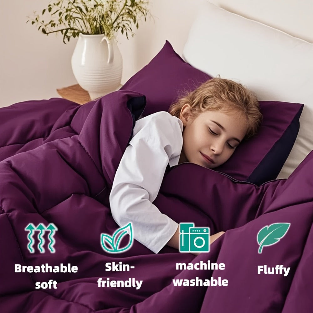 Comforter Set 7-Piece Bed in a Bag Queen King Full Soft Microfiber Down Alternative Comforter Fitted Sheet Flat Sheet Pillow Shams Pillowcases All Season Bedding Set 34 Colors
