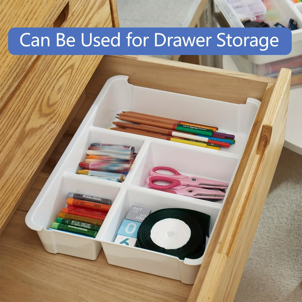 Clear Plastic Storage Boxes with Removable Tray, 2pcs Stackable Transparent Storage Containers, Multipurpose Organizer for Office Stationery, Sewing, Bathroom & Kitchen Organization