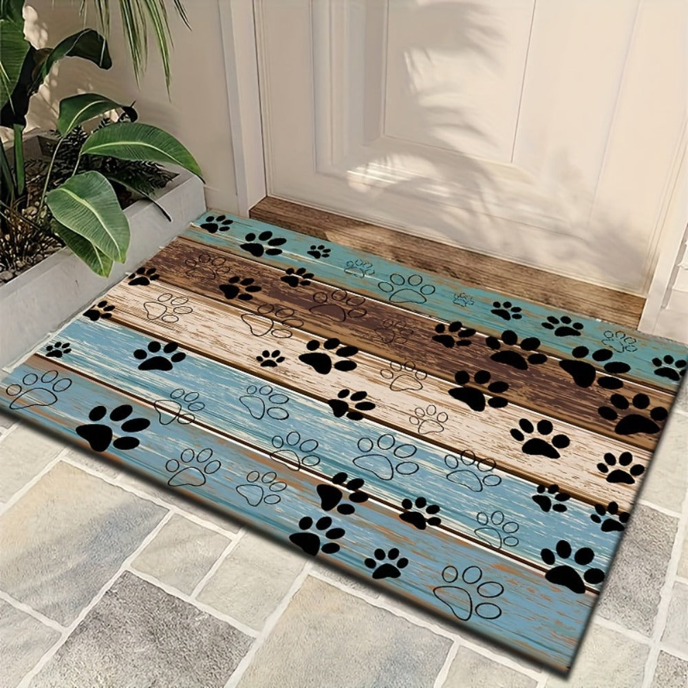 Cat Paw Print Door Mat Non-Slip Washable ¨C Indoor Outdoor Welcome Mat Quick-Dry Anti-Slip Rug for Living Room, Bedroom, Bathroom, Kitchen, Entryway ¨C Multiple Sizes