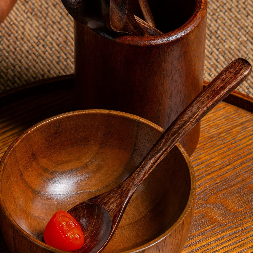 Wooden Spoons for Eating 8pcs ¨C 7.28 Inch Small Wood Teaspoons for Stirring Coffee, Tea, Honey, Cooking & Serving Soup Dessert, Wooden Spoon Set