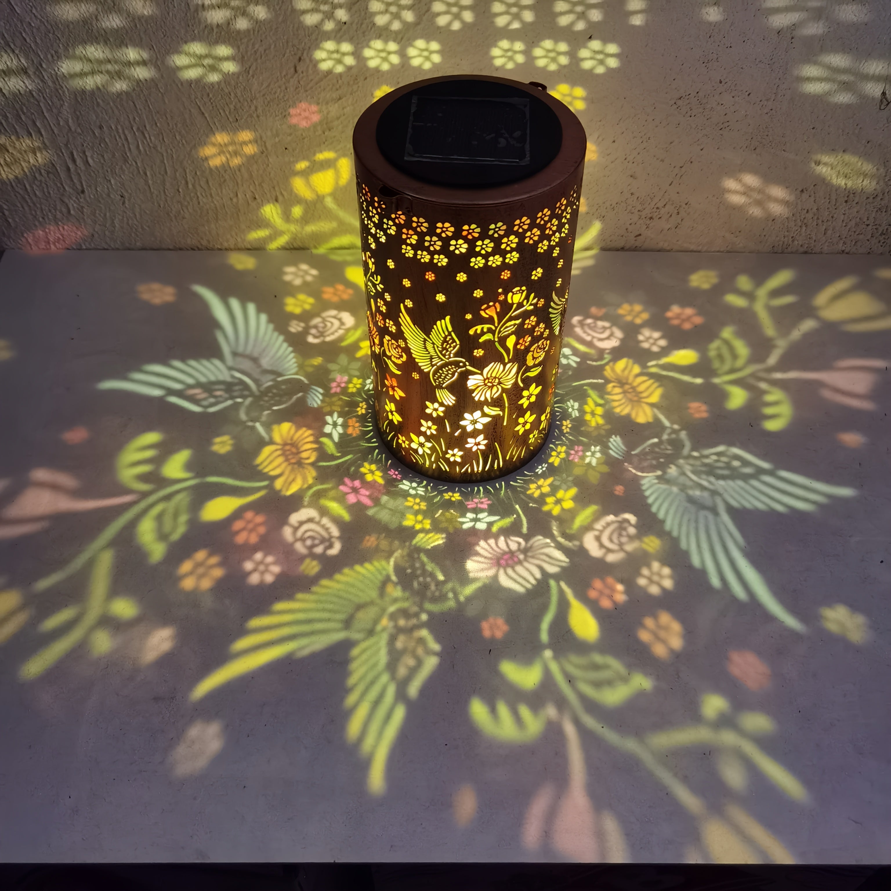 Solar Garden Lantern Outdoor IP65 Waterproof, Hummingbird Butterfly Sunflower Decorative Stake Light, Hand-Painted Solar Powered Yard Patio Porch Decor, Gift for Mom Grandma, Christmas Garden Decoration