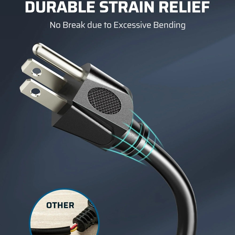 Extension Cord 2-Pack 20FT 3-Prong Indoor Outdoor 16/3 SJTW Flexible Tangle-Free All-Copper Wire 125V 13A 1625W NEMA 5-15 for Home Office Computer Appliances Christmas Lights Black