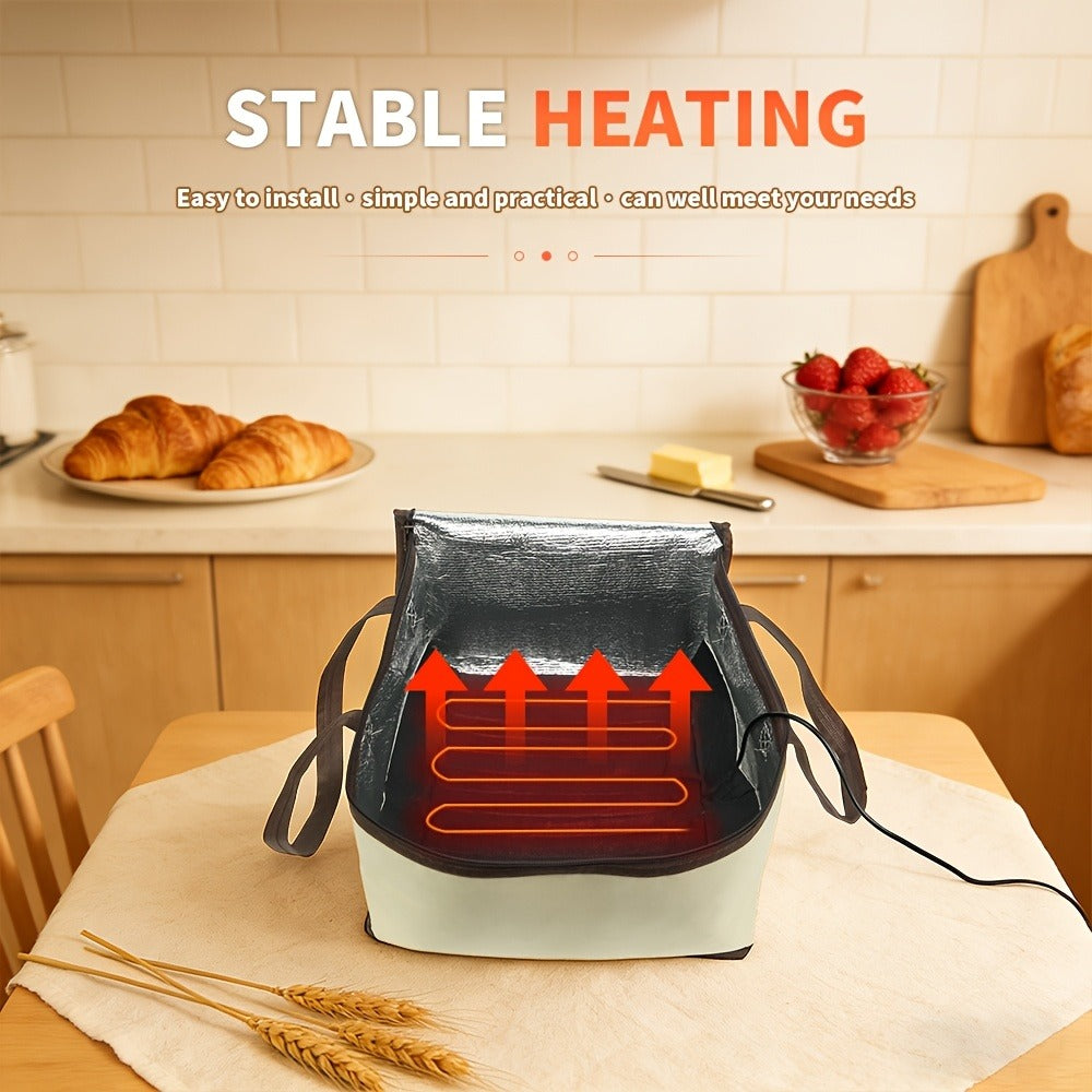 Bread Proofing Box USB Powered Foldable Dough Fermenter with Carry Bag - Zippered Portable Proofing Container for Pizza Dough, Yogurt, Sourdough Starter & Yeast Fermentation, No Batteries Needed