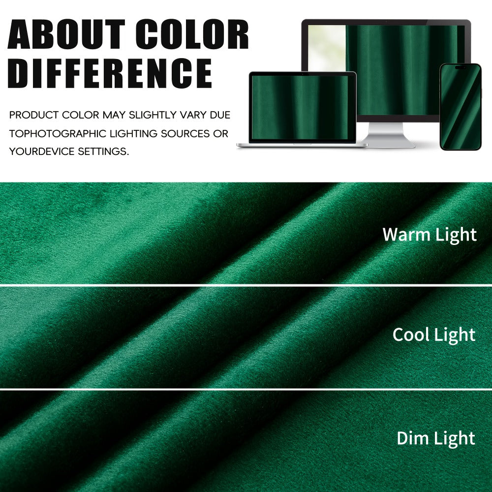 Velvet Room Darkening Curtains 2 Panels | Grommet Top Thermal Insulated Soundproof Blackout Curtains for Living Room Bedroom, Soft Solid Color Vintage Window Drapes