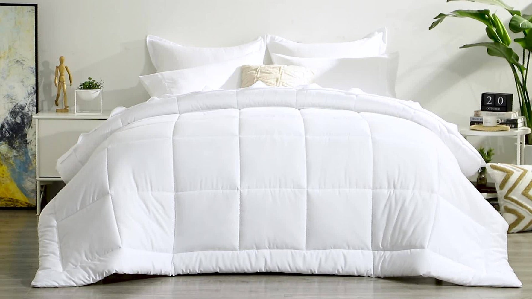 7 Piece Comforter Set Luxury Soft Fluffy Bedding All Season Bed in a Bag with Comforter Fitted Sheet Flat Sheet Pillowcases Hypoallergenic Breathable Easy Care Queen King Twin XL Full