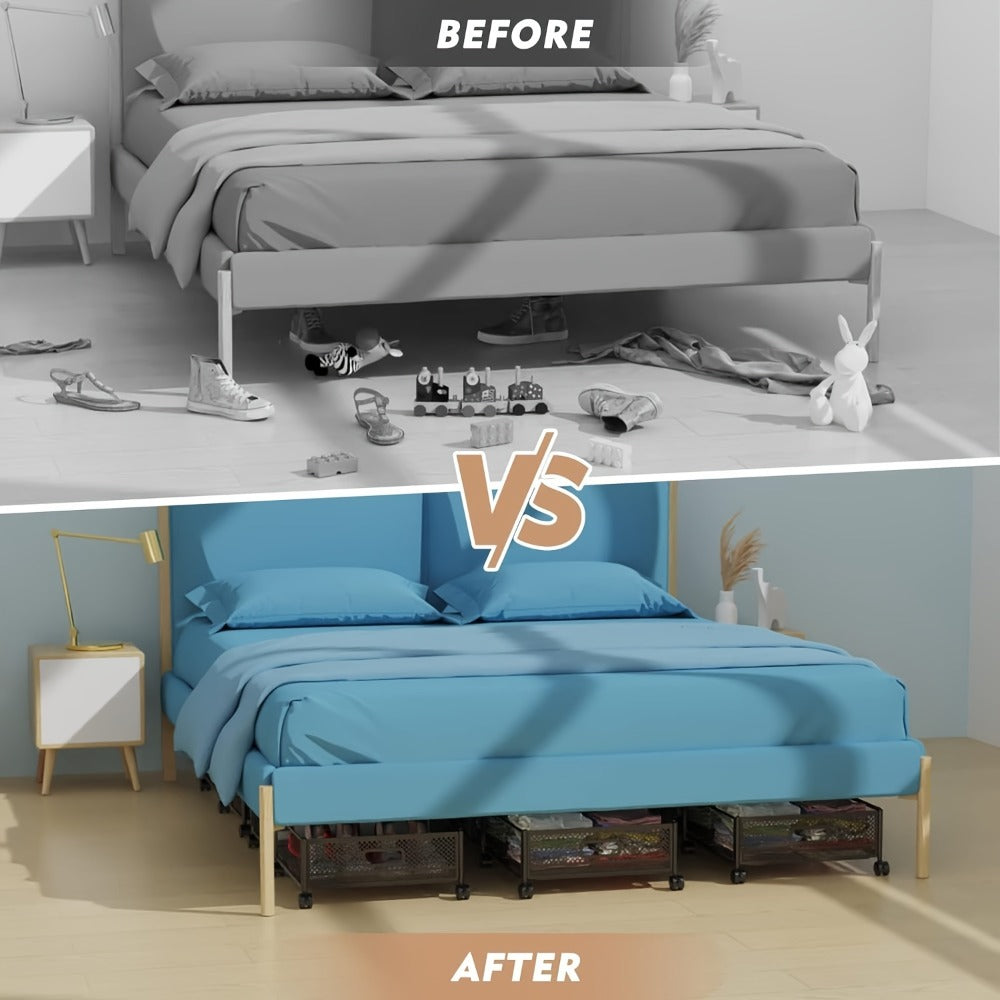 Under Bed Storage Containers with Wheels & Handles ¨C Shoes, Clothes, Blankets Organizer