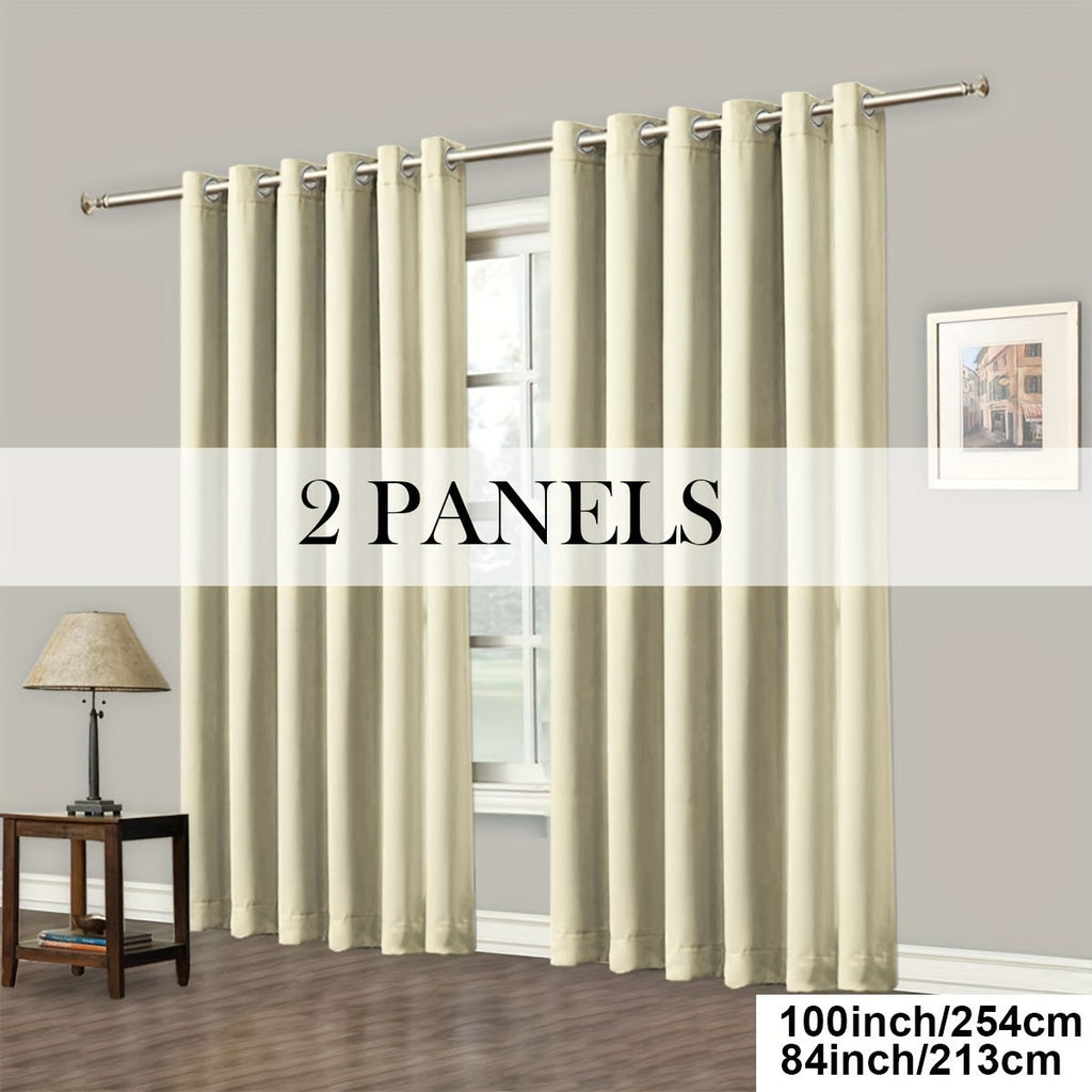 Blackout Curtains Grommet Top Room Darkening Window Drapes 4 Panels Set Living Room Bedroom