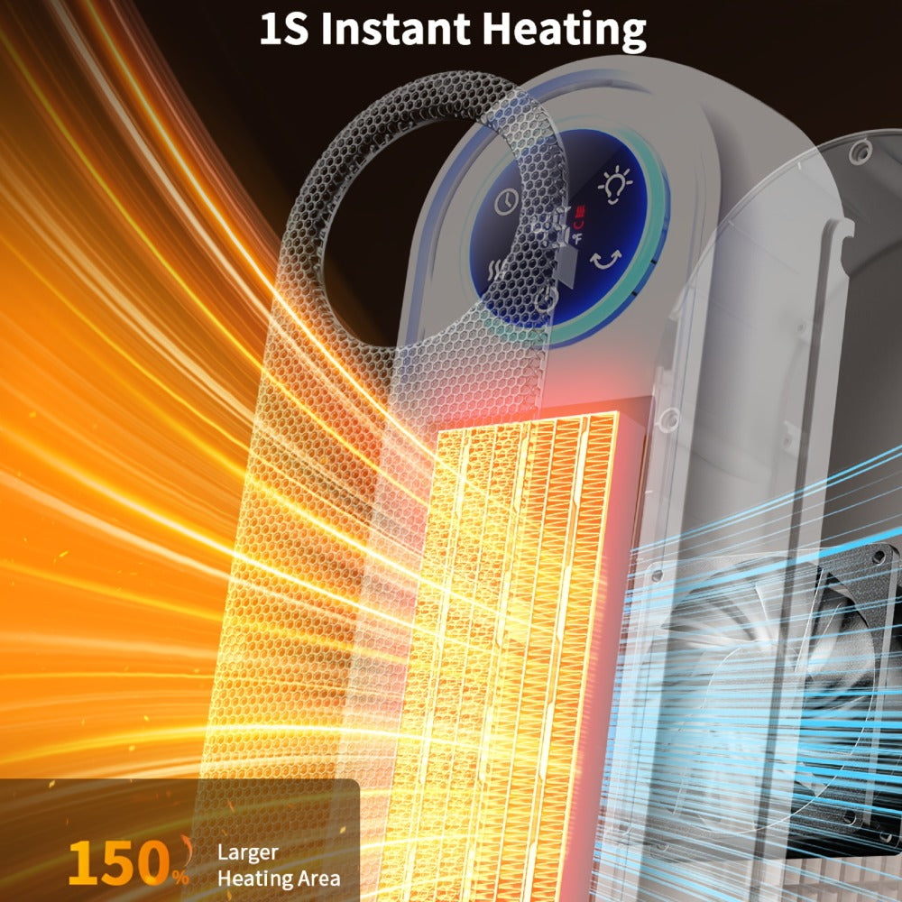 Space Heater 1500W with Remote Control & Digital Display ¨C Portable Electric Heater for Indoor Use, 90¡ã Oscillation, Overheat Protection, Ultra-Quiet Room Heater for Bedroom, Office & Home