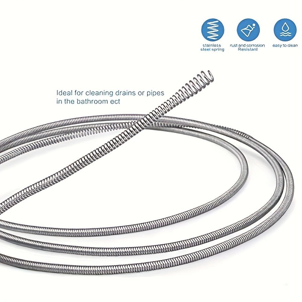 Drain Snake Pipe Cleaner ¨C Flexible Drain Auger for Toilet, Sink, Shower & Sewer Clog Removal, Reusable Spring Wire Drain Unclogger