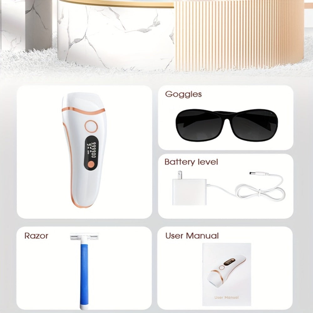 IPL Hair Removal Device for Women & Men, 999,000 Flashes Permanent Hair Remover with 3 Functions (HR/SC/RA), 9 Energy Levels, 2 Light Modes, Full Body Use ¨C Face, Legs, Bikini, Underarms