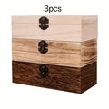 Jewelry Box with Lid & Lock Clasp Set of 3 ¨C Vintage Wooden Storage Boxes for Jewelry, Daily Essentials & Gift Packaging, Versatile Home Organizer in 3 Colors