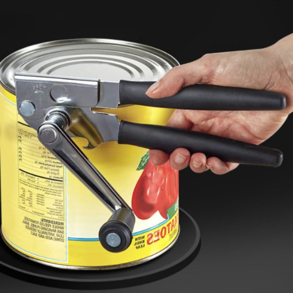 Heavy Duty Manual Can Opener Stainless Steel Commercial Grade with Non-Slip Ergonomic Handle Dual Can and Bottle Opener for Restaurant and Home Kitchen Use