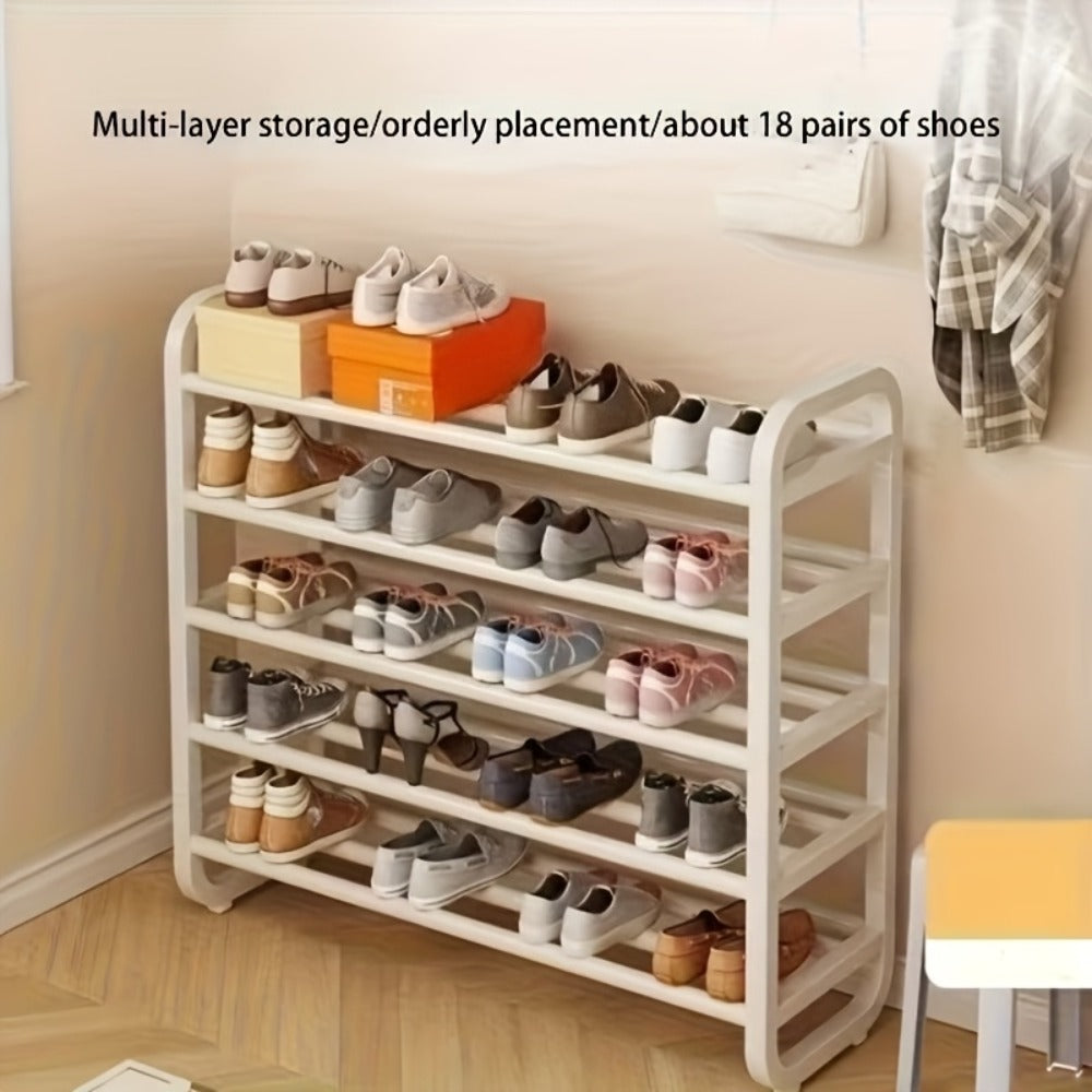 5-Tier Shoe Rack Organizer for Entryway, Space-Saving Narrow Shoe Storage Shelf, Multi-Layer Floor Mount, Holds 18 Pairs, No Assembly Tools Needed