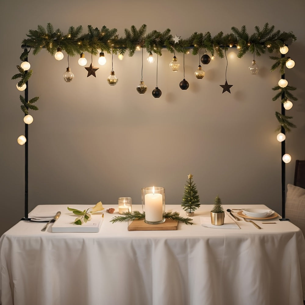 Metal Table Arch Stand Adjustable 6.8ft with Clamps | Black Flower Arch Bracket for Wedding Centerpiece Birthday Christmas Halloween Thanksgiving Easter Hanukkah Party Table Decorations