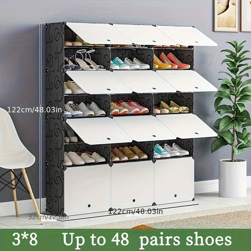 Shoe Rack Organizer Free Standing ¨C Shoe Storage Cabinet for Boots, Slippers & High Heels | 2¡Á6 / 3¡Á8 Tier Shoe Shelf for Closet, Bedroom, Entryway & Hallway | White, Translucent & Black Options