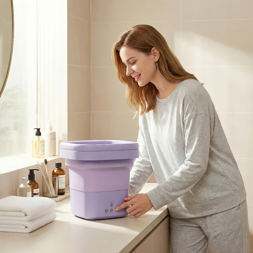 Portable Mini Washing Machine 3 Cleaning Modes | Compact Travel Washer for Underwear Delicates | Space-Saving Laundry Solution for Apartments, RVs, Camping & Dorms