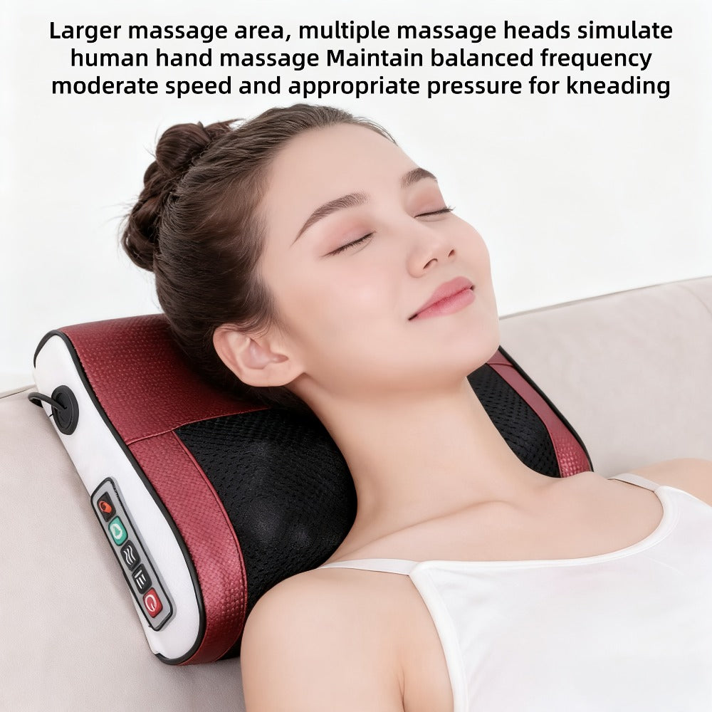 Shiatsu Neck & Back Massage Pillow ¨C Bidirectional Rotating Deep Tissue Kneading Cervical Massager for Pain Relief, Electric Massage Pillow for Neck Shoulder & Back, Gift for Mom Dad Men Women