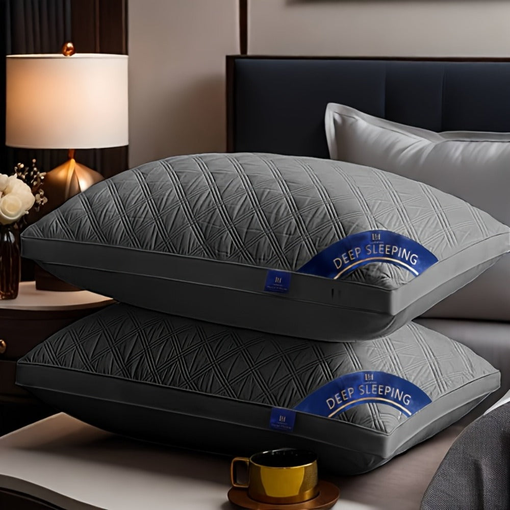 Queen Size Pillows for Side Sleepers ¨C 800g Heavyweight Hotel Collection, Hypoallergenic Down Alternative, Ultra-Plush & Resilient, Machine Washable 20x30 Inches ¨C Available in 1, 2 & 4 Pack (White/Gray)