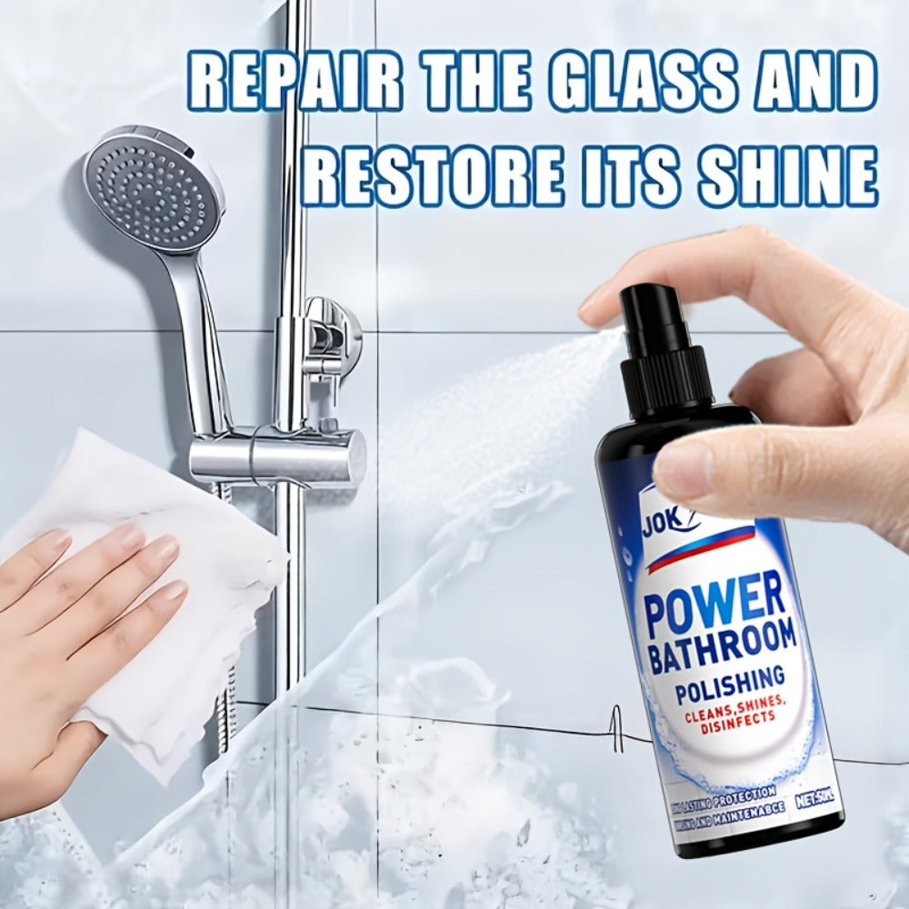 Glass Cleaner Spray Streak-Free Shine Removes Hard Water Stains Soap Scum Water Spots for Shower Doors Mirrors Bathroom Tiles Windows Powerful Bathroom Glass Cleaner Easy Spray Formula