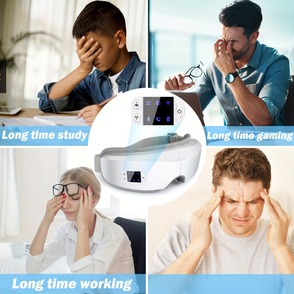 Eye Massager 4D Kneading Vibration Hot Compress Bluetooth Music Massage ¨C Rechargeable Portable Eye Relax Device for Stress Relief