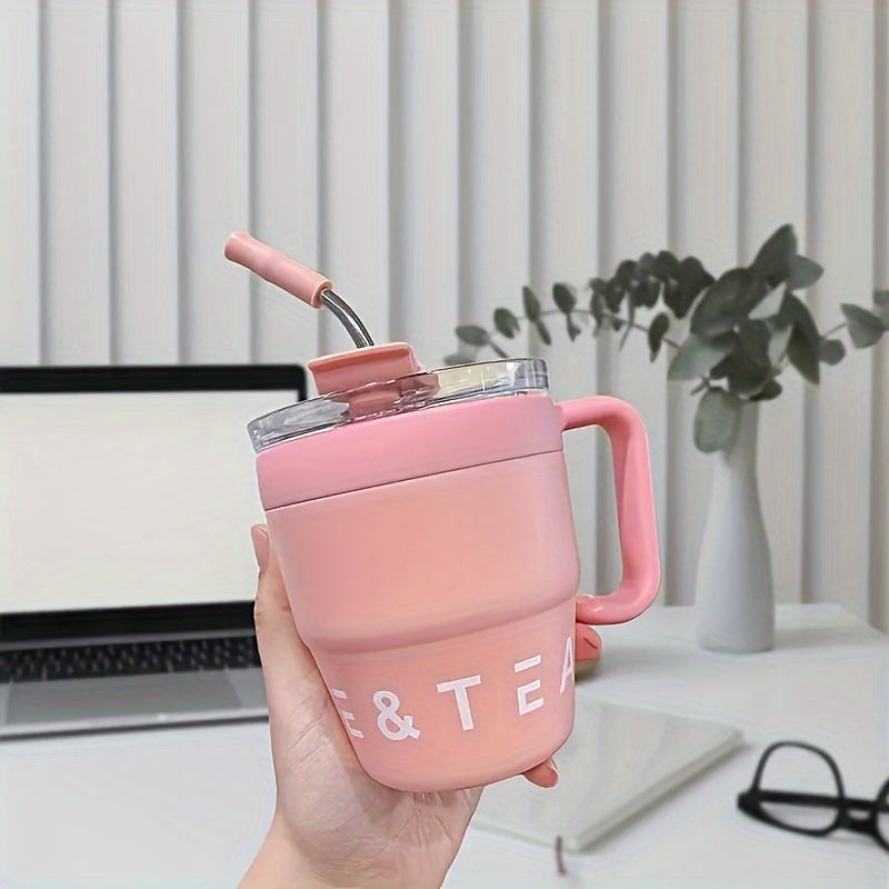 Insulated Stainless Steel Tumbler with Straw & Lid - 16oz Double Wall Vacuum BPA-Free Travel Mug for Hot & Cold Drinks
