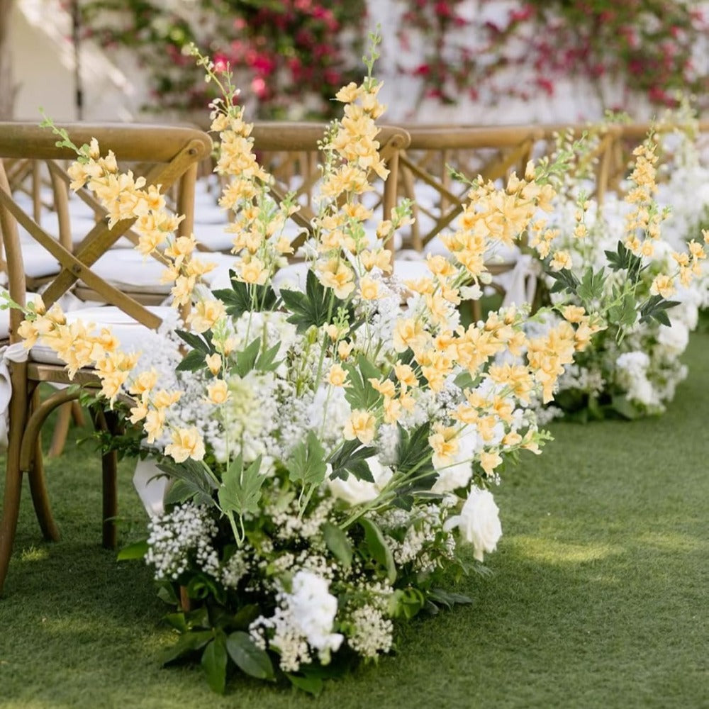 Artificial Delphinium Flowers 8pcs 33.5 Inch Faux Larkspur Stems for Wedding Centerpieces, Tall Silk Flower Bouquet for Home Vase Table Garden Decor