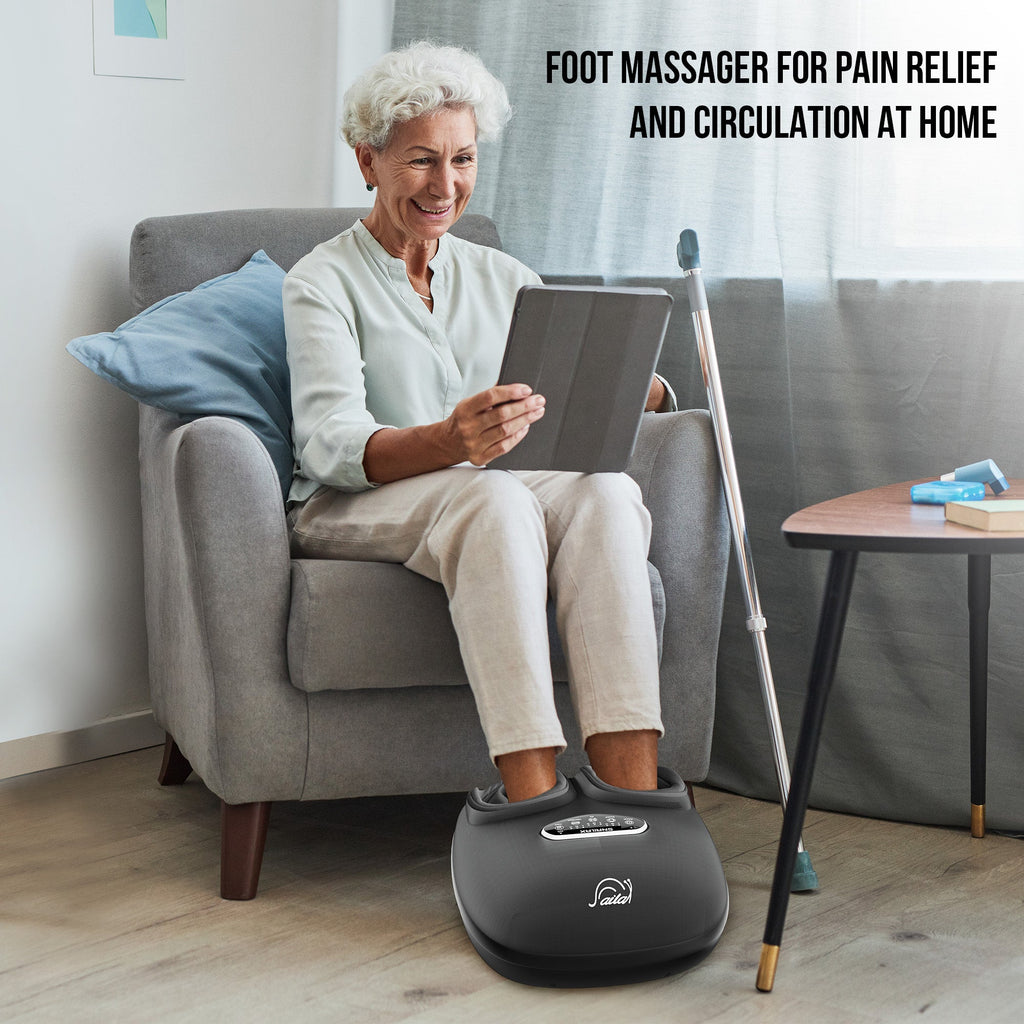 Shiatsu Foot Massager with Heat ¨C Deep Kneading, Compression & Vibration, Electric Foot Massage Machine for Men Women, Fits Size Up to 13